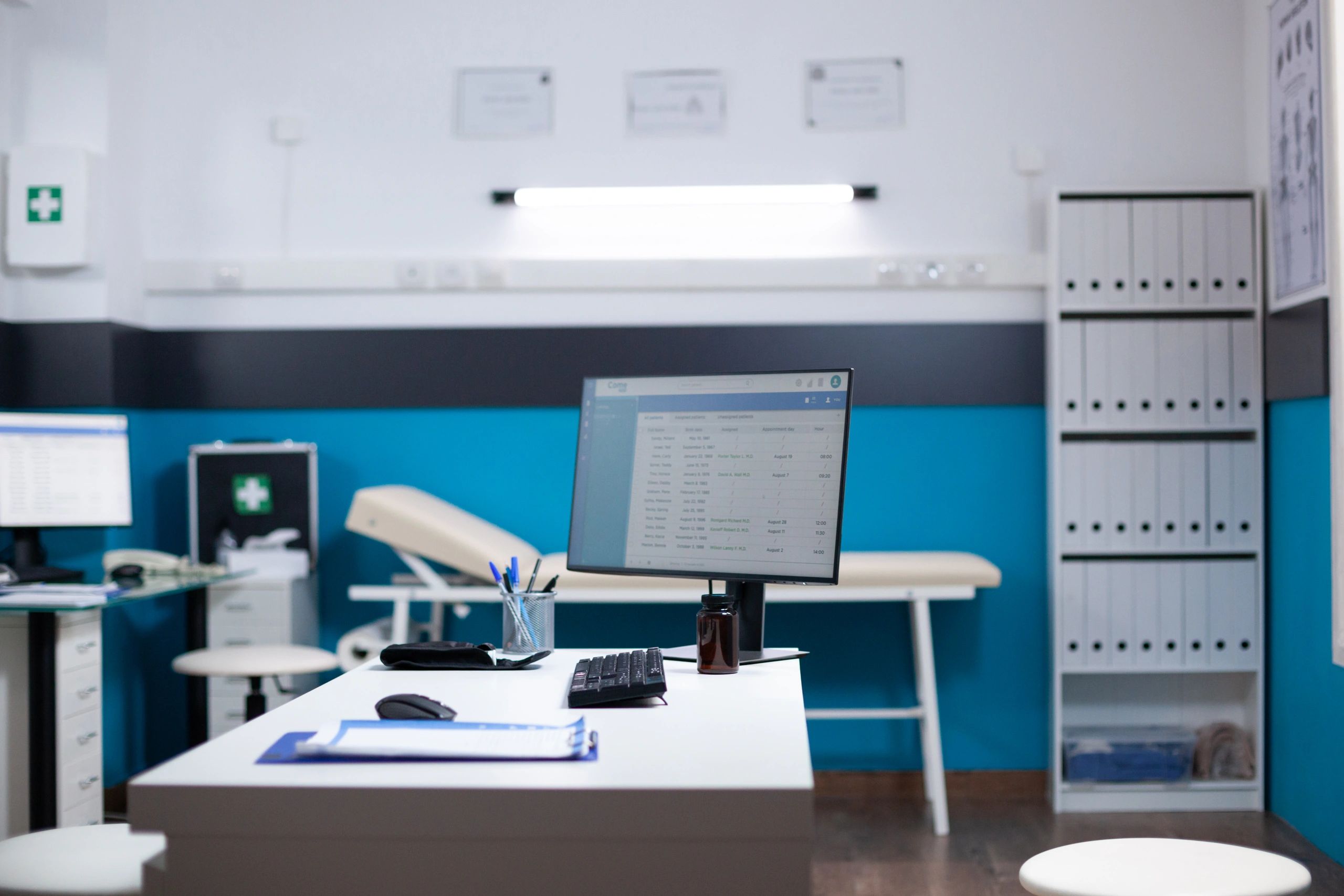 Modern clinical room representing advanced medical technology